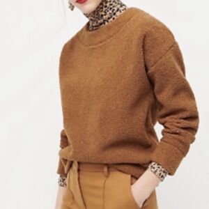 J Crew Vintage Fleece Teddy Cropped Sherpa Pullover Sweatshirt - Womens XL